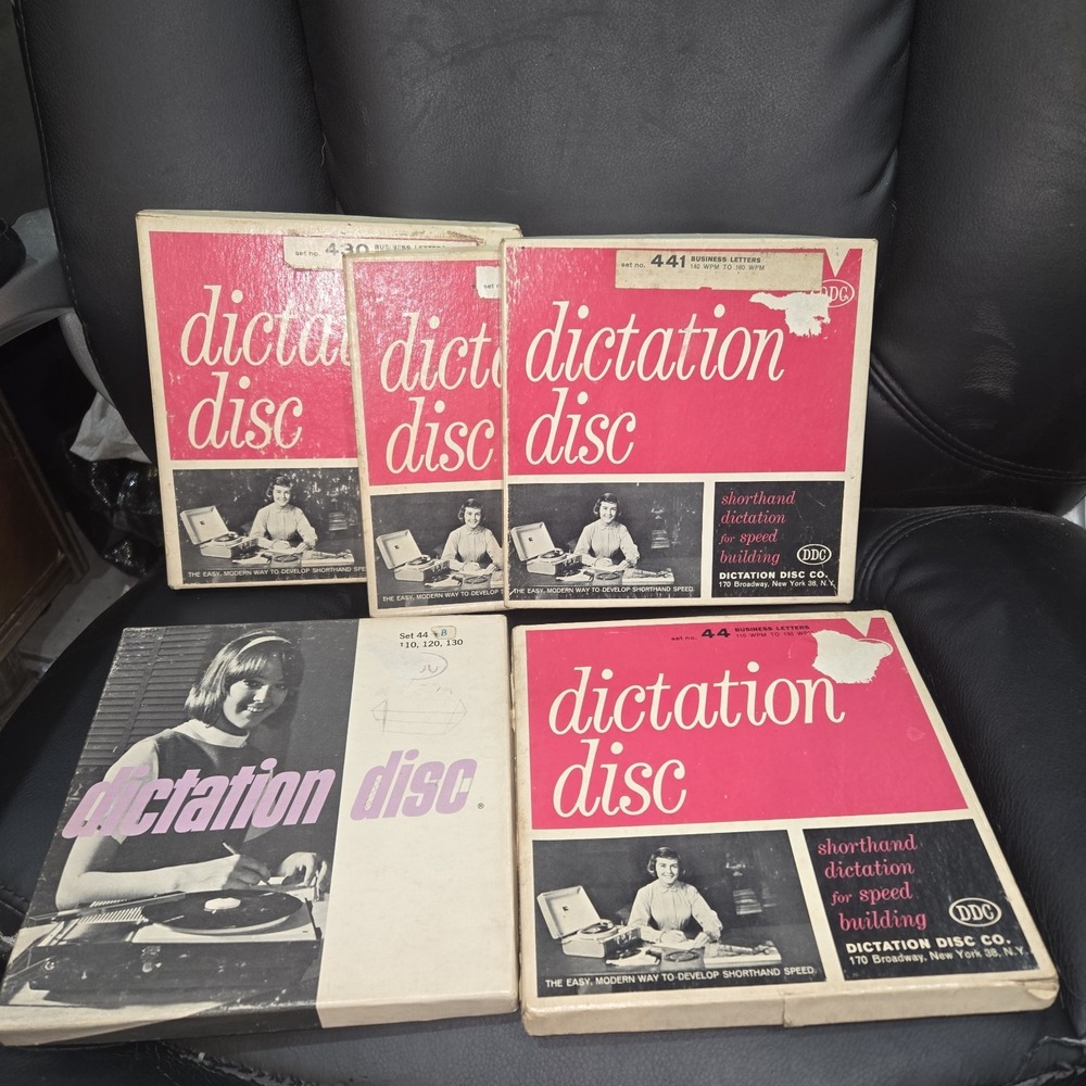 Dictation Disc Company Shorthand Speed Development Discography LOT 45 rpm PROP